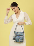 Modish Digital Printed Canvas & PU Sling Bag