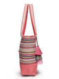 Eco- friendly Cotton Canvas Striped Jacquard Tote Bag