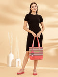 Eco- friendly Cotton Canvas Striped Jacquard Tote Bag