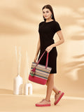 Eco- friendly Cotton Canvas Striped Jacquard Tote Bag