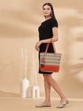 Eco- friendly Cotton Canvas Striped Jacquard Tote Bag