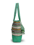 Eco- friendly Cotton Canvas Striped Jacquard Tote Bag