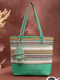 Eco- friendly Cotton Canvas Striped Jacquard Tote Bag