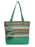 Eco- friendly Cotton Canvas Striped Jacquard Tote Bag