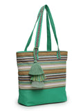 Eco- friendly Cotton Canvas Striped Jacquard Tote Bag