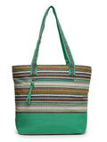 Eco- friendly Cotton Canvas Striped Jacquard Tote Bag