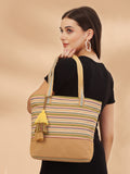 Eco- friendly Cotton Canvas Striped Jacquard Tote Bag