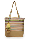 Eco- friendly Cotton Canvas Striped Jacquard Tote Bag