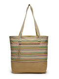 Eco- friendly Cotton Canvas Striped Jacquard Tote Bag