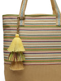 Eco- friendly Cotton Canvas Striped Jacquard Tote Bag