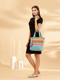 Eco- friendly Cotton Canvas Striped Jacquard Tote Bag