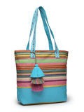 Eco- friendly Cotton Canvas Striped Jacquard Tote Bag