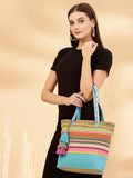 Eco- friendly Cotton Canvas Striped Jacquard Tote Bag