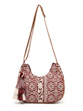 Tribal Cotton Canvas Jaquard Geometric Jacquard Sling Bag