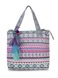 Tribal Cotton Canvas Jaquard Geometric Jacquard Handheld Bag