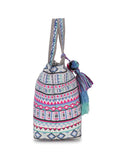 Tribal Cotton Canvas Jaquard Geometric Jacquard Handheld Bag