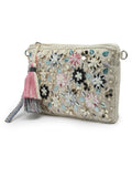 Boho Floral Embellished Polycotton Sling Bag