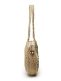 Sisal Embellished Jute Tote Bag