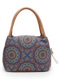 Tribal Mandala Cotton Jacquard Handheld Bag