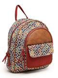 Tribal Diamond Jacquard Cotton & Vegan Leather Backpack