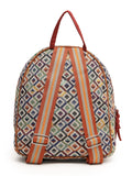 Tribal Diamond Jacquard Cotton & Vegan Leather Backpack