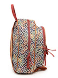 Tribal Diamond Jacquard Cotton & Vegan Leather Backpack