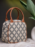 Geomat Lattice Cotton Jacquard Handheld Bag