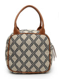 Geomat Lattice Cotton Jacquard Handheld Bag