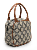 Geomat Lattice Cotton Jacquard Handheld Bag