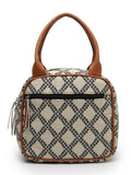 Geomat Lattice Cotton Jacquard Handheld Bag