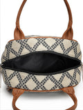 Geomat Lattice Cotton Jacquard Handheld Bag