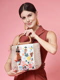 Kooky Floral Embroidered Cotton Jacquard Handheld Bag