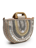 Boho Ethnic Embellished Cotton Jacquard Handheld Bag