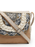 Boho Ethnic Embellished Cotton Jacquard Sling Bag