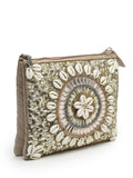 Boho Seashell Embellished Cotton Jacquard Sling Bag