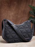 Uno Geometric Quilted Polyester Shoulder Bag