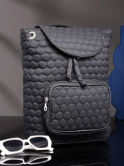 Geometric Quilted Polyester Backpack