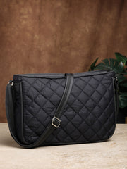 Uno Geometric Quilted Polyester Sling Bag