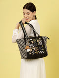 Lush Floral Embroidered Cotton Jacquard Tote Bag