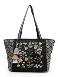 Lush Floral Embroidered Cotton Jacquard Tote Bag