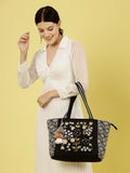 Lush Floral Embroidered Cotton Jacquard Tote Bag