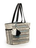 Boho Striped Cotton Jacquard Tote Bag