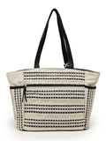 Boho Striped Cotton Jacquard Tote Bag