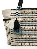 Boho Striped Cotton Jacquard Tote Bag