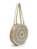 Sisal Mandala Embellished Jute Tote Bag