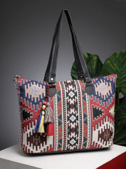 Tribal Ikat Cotton Jacquard Tote Bag