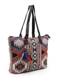 Tribal Ikat Cotton Jacquard Tote Bag