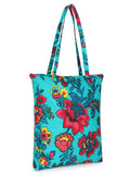 Eco-Friendly Multicolor Floral Printed Cotton Canvas Shopping Bags (Pack of 3)