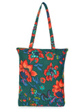 Eco-Friendly Multicolor Floral Printed Cotton Canvas Shopping Bags (Pack of 3)