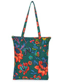 Eco-Friendly Multicolor Floral Printed Cotton Canvas Shopping Bags (Pack of 3)